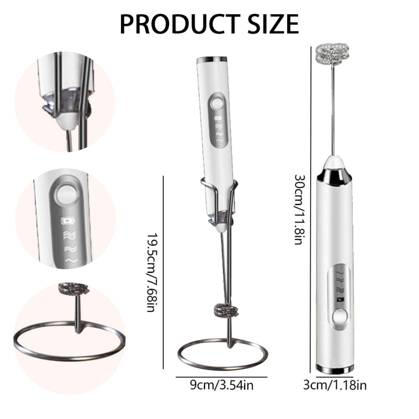 Electric Milk Frother with Bonus Whisk Tip